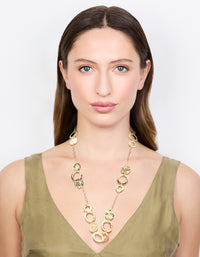 Gold Molten Disc Long Necklace - link has visual effect only