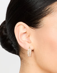 Gold Plated Cubic Zirconia Vine Hoop Earrings - link has visual effect only