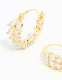 Gold Plated Cubic Zirconia Vine Hoop Earrings - link has visual effect only