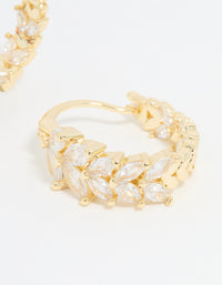 Gold Plated Cubic Zirconia Vine Hoop Earrings - link has visual effect only