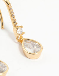 Gold Plated Diamante Pavé Hook Earrings - link has visual effect only
