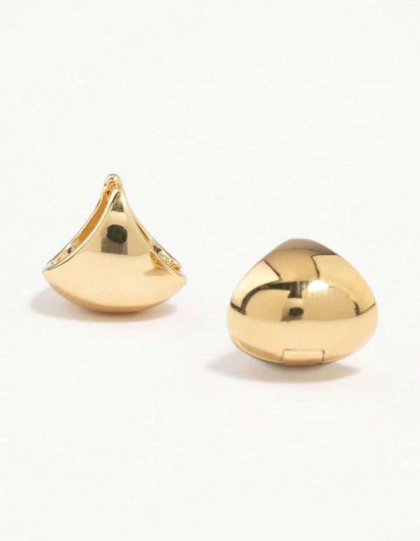 Gold Plated Round Bottom Hoop Earrings