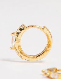 Gold Plated Diamante Marquise Pave Huggie Earrings - link has visual effect only