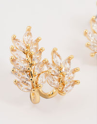 Gold Plated Cubic Zirconia Roman Leaf Crawler Earrings - link has visual effect only