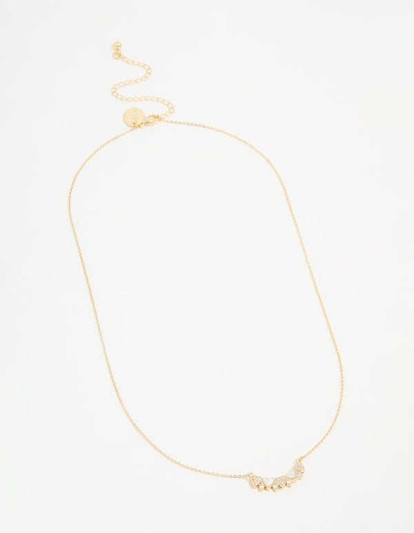 Gold Plated Mini Heart Banner Necklace
