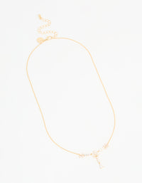 Gold Plated Pearl Flower Trio Y-Necklace - link has visual effect only