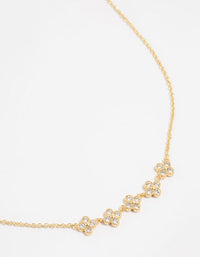 Gold Plated Cubic Zirconia Flower Necklace - link has visual effect only