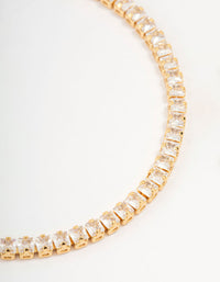 Gold Plated Cubic Zirconia Baguette Tennis Bracelet - link has visual effect only