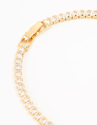 Gold Plated Cubic Zirconia Baguette Tennis Bracelet - link has visual effect only