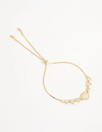 Gold Plated Mother Of Pearl & Mini Heart Toggle Bracelet - link has visual effect only
