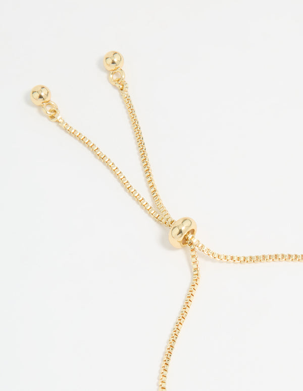 Gold Plated Cubic Zirconia Double Butterfly Toggle Bracelet