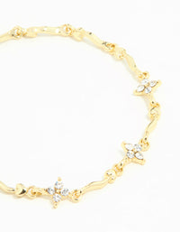 Gold Plated Winding Mini Flower Bracelet - link has visual effect only