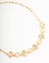 Gold Plated Cubic Zirconia Oval & Round Toggle Bracelet - link has visual effect only