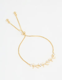 Gold Plated Single Triangle Bow Weave Toggle Bracelet - link has visual effect only