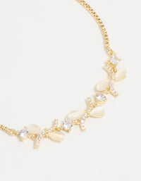 Gold Plated Single Triangle Bow Weave Toggle Bracelet - link has visual effect only