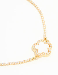 Gold Plated Cubic Zirconia Flower Toggle Bracelet - link has visual effect only