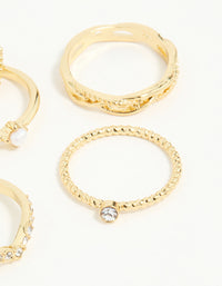 Gold Plated Twist & Dip Rings 6-Pack - link has visual effect only