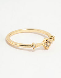 Gold Plated Cubic Zirconia Butterfly Rings 3-Pack - link has visual effect only