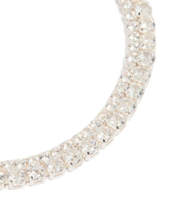 Silver Plated Cubic Zirconia Tennis Bracelet