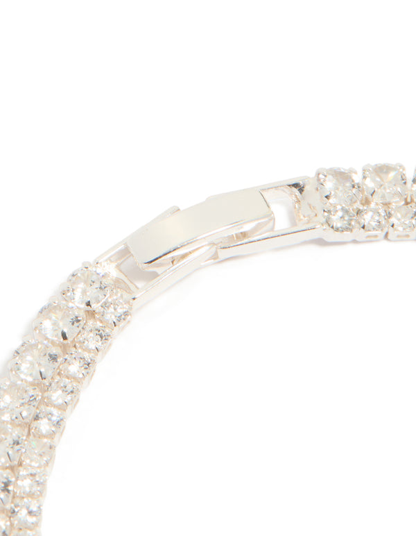 Silver Plated Cubic Zirconia Tennis Bracelet