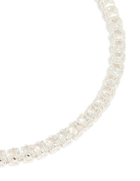 Silver Plated Cubic Zirconia Baguette Tennis Bracelet - link has visual effect only