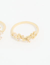 Gold Plated Pearl Flower & Bow Rings 3-Pack - link has visual effect only