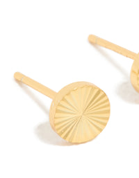 Gold Plated Sterling Silver Textured Circle Stud Earrings - link has visual effect only
