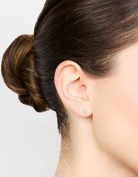 Gold Plated Sterling Silver 1/4 Carat Cubic Zirconia Flat Back Stud Earrings - link has visual effect only