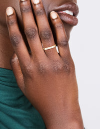 Gold Plated Sterling Silver Cubic Zirconia Ring - link has visual effect only
