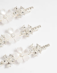 Silver Acrylic Flower Hair Slides 3-Pack - link has visual effect only