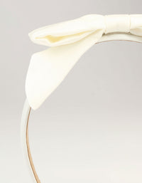 White Fabric Classic Slim Bow Headband - link has visual effect only