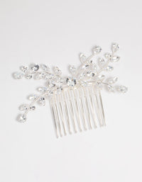 Silver Diamante Leaf Hair Comb - link has visual effect only