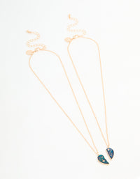 Kids Gold Big & Lil Sis Mood Pendant Necklace Set - link has visual effect only