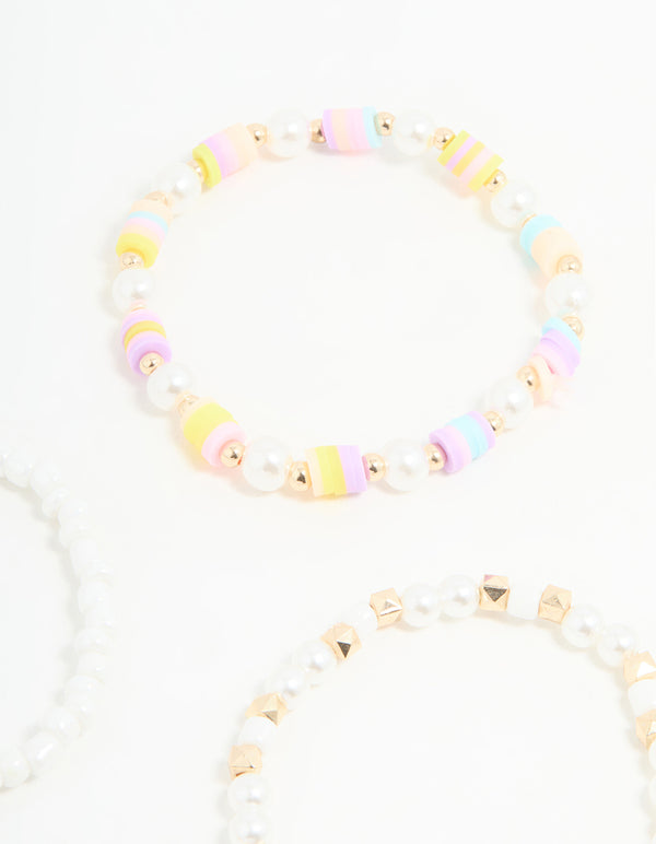 Kids Beaded Heart & Mixed Stretch Bracelets 5-Pack