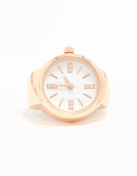 Rose Gold Statement Watch Ring - link has visual effect only