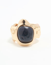 Gold Black Stone Molten Ring - link has visual effect only