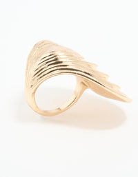 Gold Statement Oval Wave Ring - link has visual effect only
