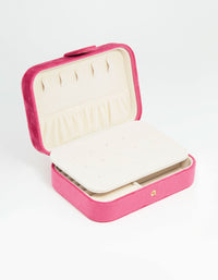 Pink Velvet Fabric Rectangle Jewellery Box - link has visual effect only
