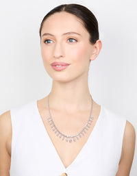 Silver Cubic Zirconia Statement Necklace - link has visual effect only