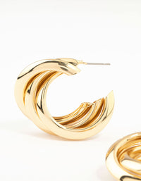 Gold Plated Thick Twisted Hoop Earrings - link has visual effect only