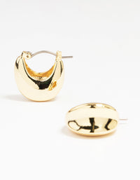 Gold Plated Thick Concave Hoop Earrings - link has visual effect only
