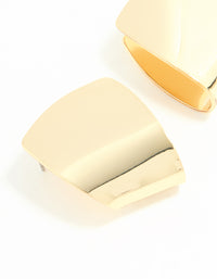 Gold Plated Smooth Folded Stud Earrings - link has visual effect only