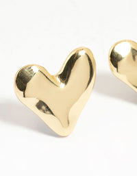 Gold Plated Organic Heart Stud Earrings - link has visual effect only