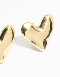 Gold Plated Organic Heart Stud Earrings - link has visual effect only