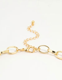 Gold Plated Station Knot & Chain Necklace - link has visual effect only