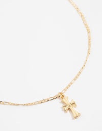 Gold Plated Gothic Mini Cross Necklace - link has visual effect only