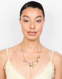 Gold Plated Cross & Pearl Charm Necklace - link has visual effect only