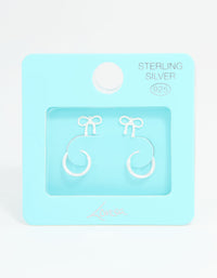 Sterling Silver Bow & Hoop Earrings 2-Pack - link has visual effect only