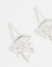 Sterling Silver Cubic Zirconia Evil Eye Drop Stud Earrings - link has visual effect only