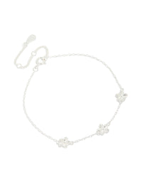 Sterling Silver Flower Trio Bracelet - link has visual effect only